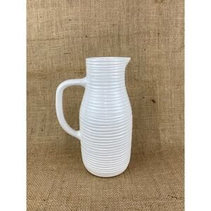 Farval Juice Water Pitcher Vase White 10" Made In Portugal